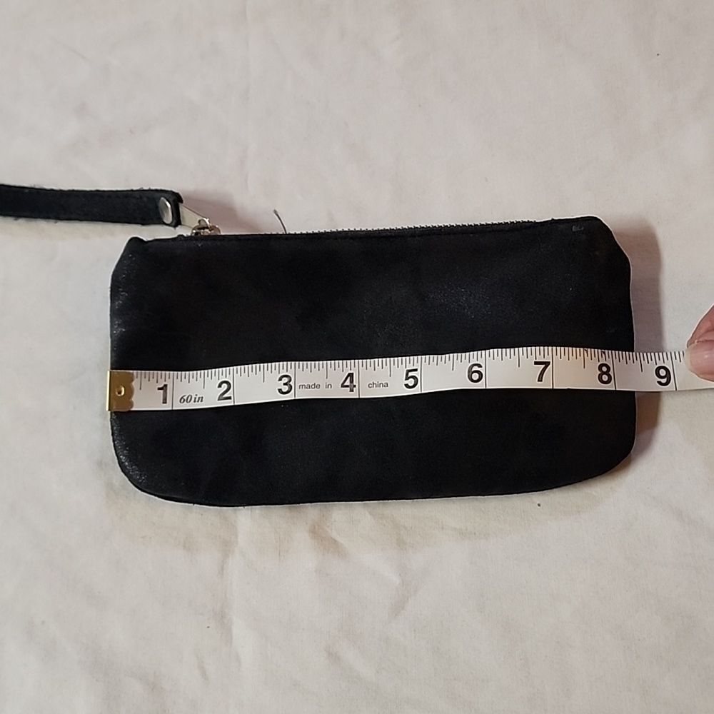 Cofi black metallic leather wristlet pouch - Picture 7 of 9